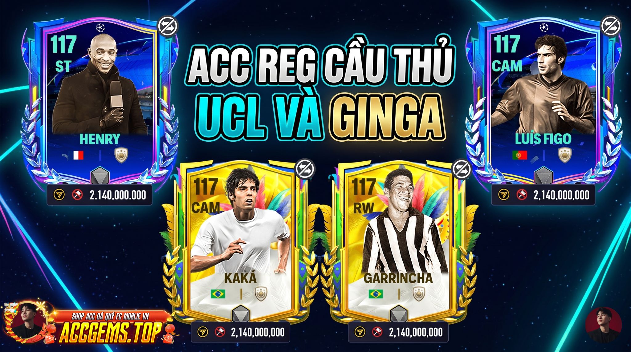 ACC REG CẦU THỦ UCL VÀ GINGA ( FULL ZIN THÀNH TỰU VÀ KHỞI ĐỘNG )